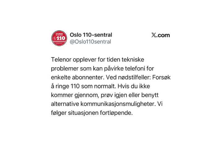 Problemer med mobilnettet kan påvirke nødnummeret 110